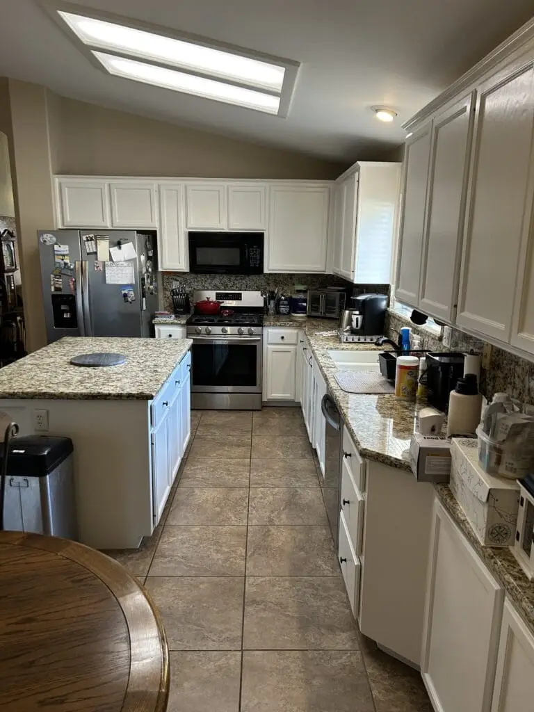 Residential cabinet painting by a painting contractor